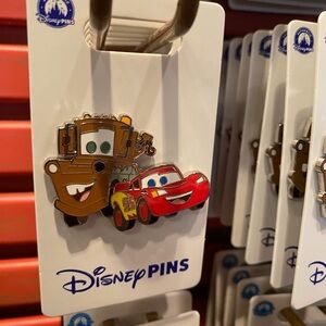 Authentic Disney Pin Cars Lightning McQueen & Mater New on Original Card 2025